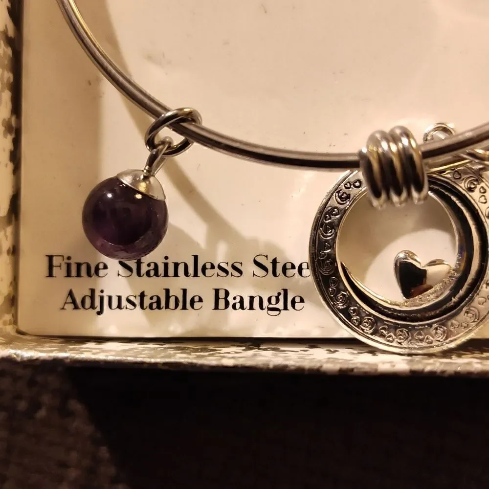 Shine fine stainless steel adjustable bangle, nwt